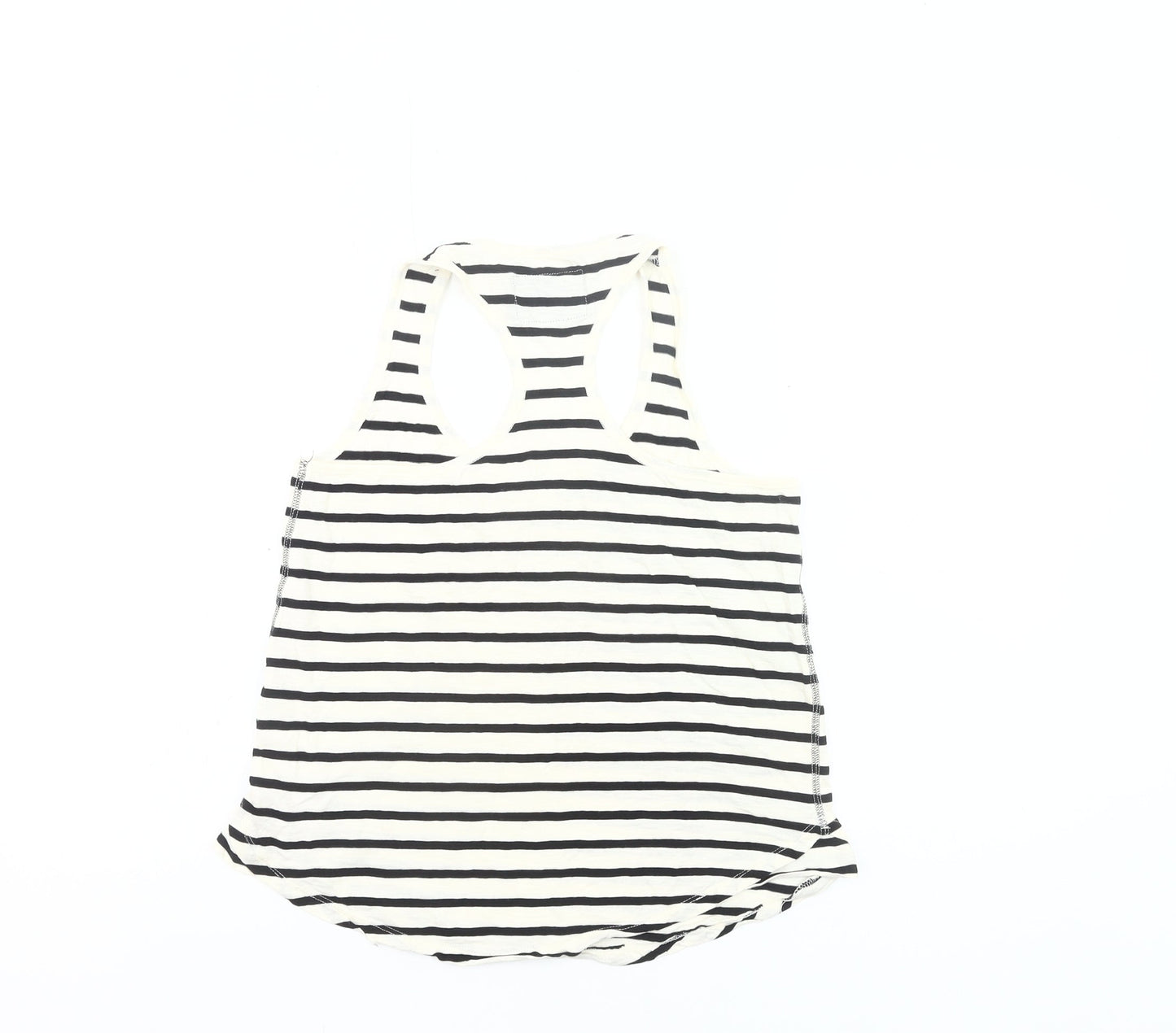 River Island Women’s Black White Striped Tank Top Size 10 Racerback