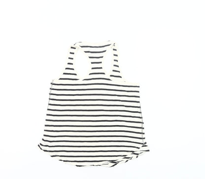 River Island Women’s Black White Striped Tank Top Size 10 Racerback