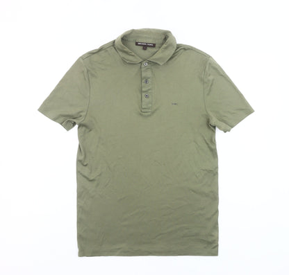 Michael Kors Men's Green Cotton Polo Shirt S Regular Fit