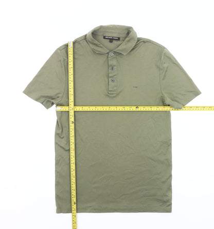Michael Kors Men's Green Cotton Polo Shirt S Regular Fit