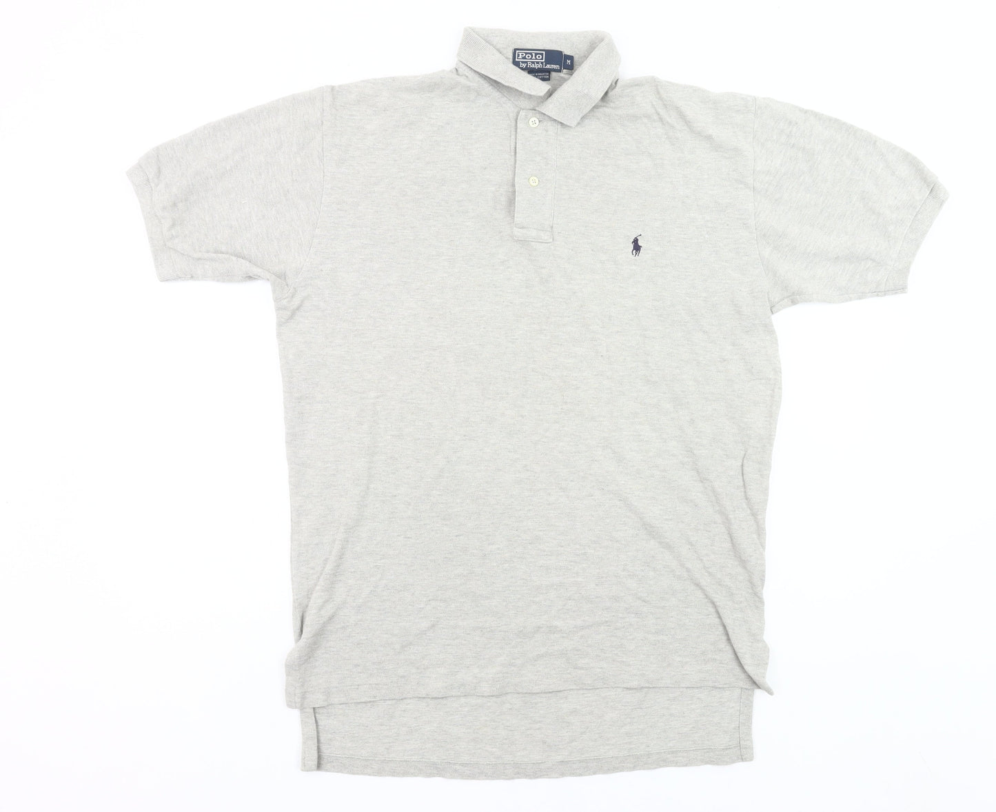 Ralph Lauren Men’s Grey Cotton Polo Shirt Size M Short Sleeve Classic