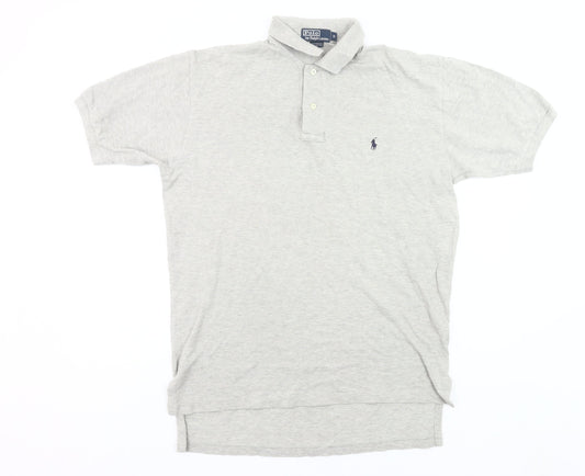 Ralph Lauren Men’s Grey Cotton Polo Shirt Size M Short Sleeve Classic