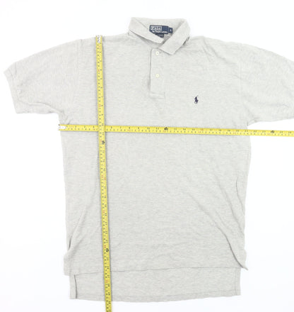 Ralph Lauren Men’s Grey Cotton Polo Shirt Size M Short Sleeve Classic