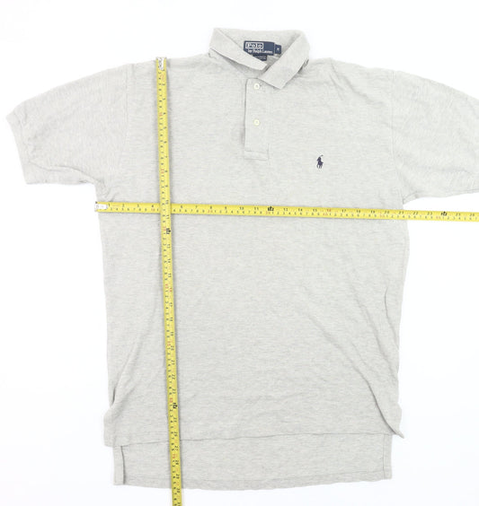 Ralph Lauren Men’s Grey Cotton Polo Shirt Size M Short Sleeve Classic