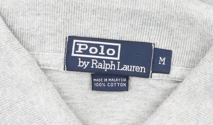 Ralph Lauren Men’s Grey Cotton Polo Shirt Size M Short Sleeve Classic