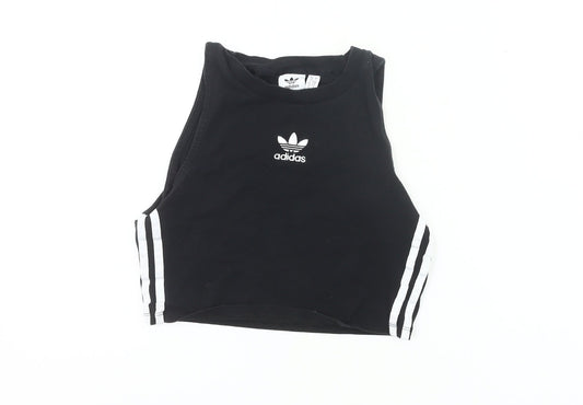 Adidas Women’s Black Size 10 Cropped Tank Top Activewear