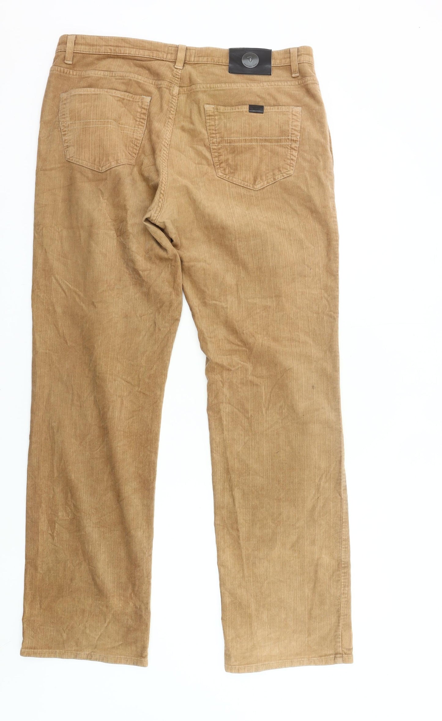 Trussardi Men's Beige Corduroy Chino Trousers Size 36 Straight