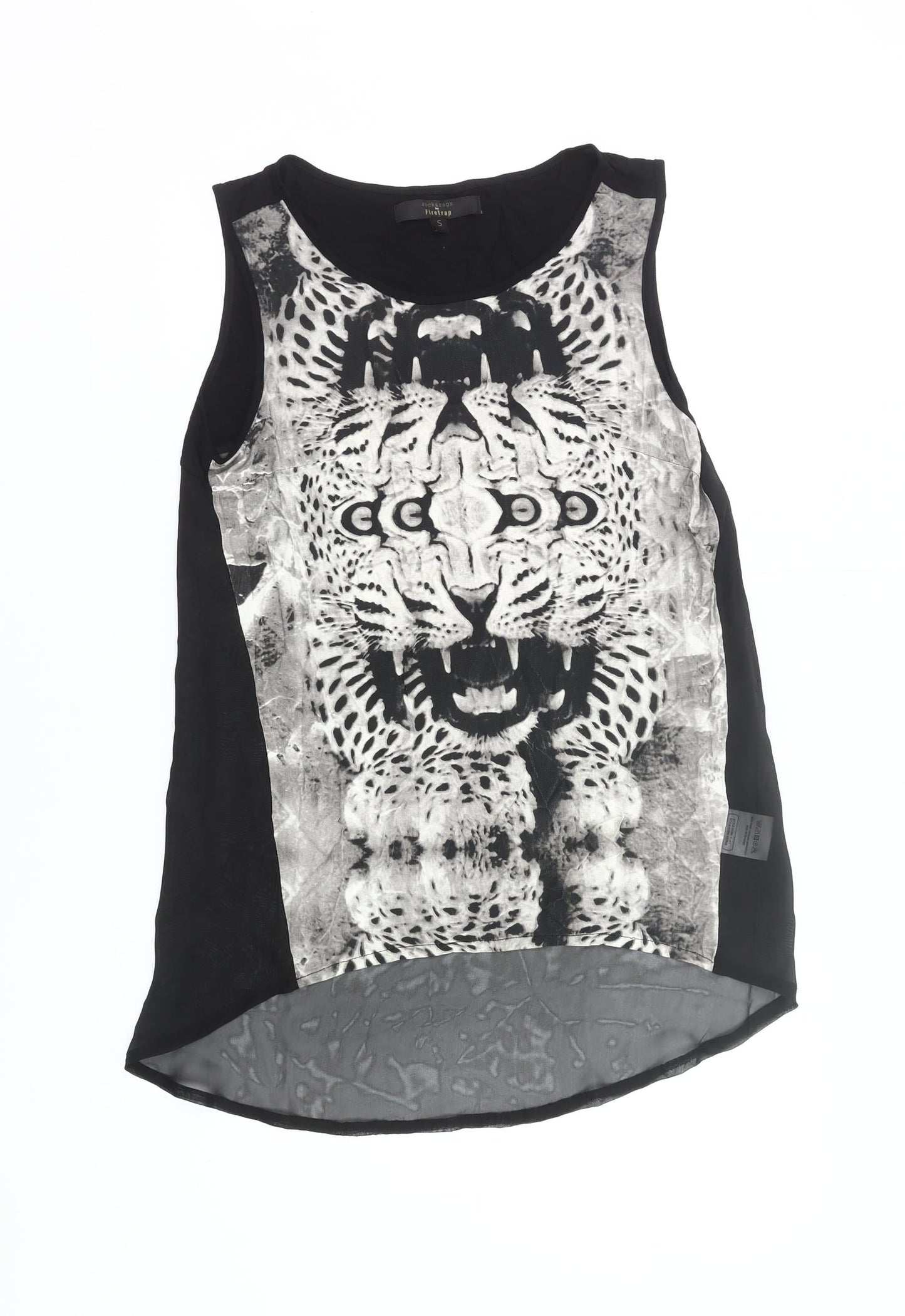 Firetrap Women’s Black Animal Print Sleeveless Tank Top Size S