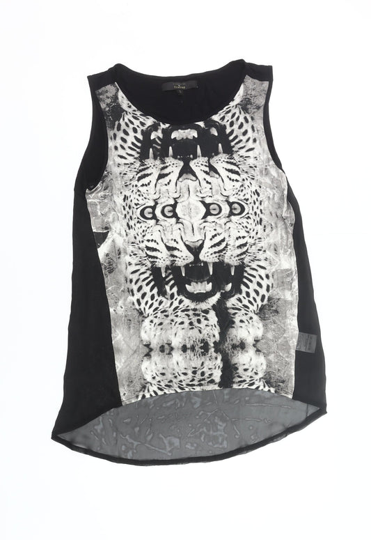 Firetrap Women’s Black Animal Print Sleeveless Tank Top Size S
