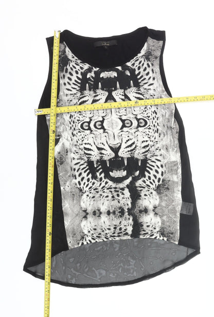 Firetrap Women’s Black Animal Print Sleeveless Tank Top Size S
