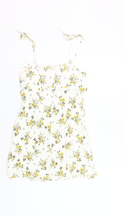 Urban Outfitters Women’s White Floral Slip Dress M Viscose Summer