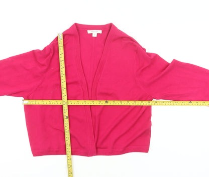 Precis Women Pink V-Neck Cardigan M Long Sleeve Knitwear