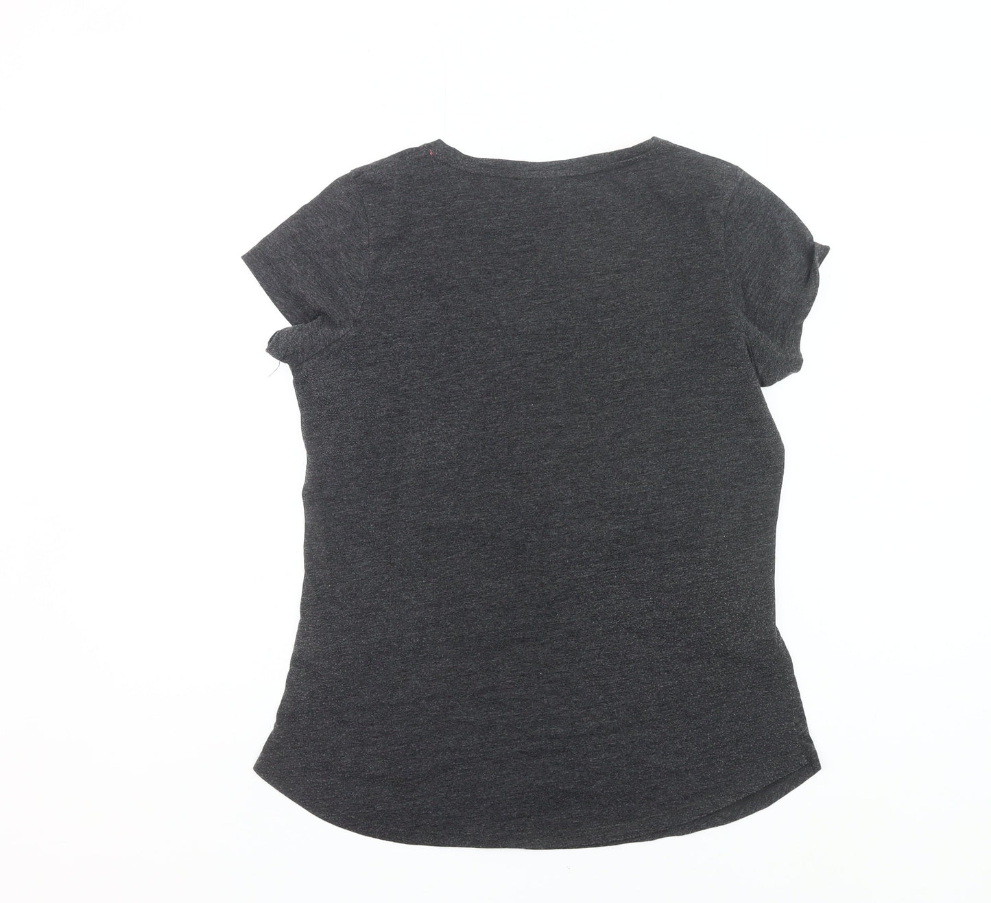 ELLE Sport Womens Grey V-Neck T-Shirt Size L Casual Top