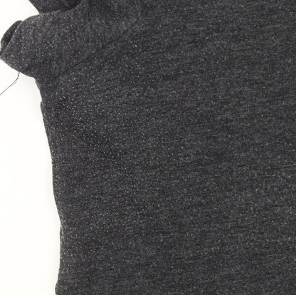 ELLE Sport Womens Grey V-Neck T-Shirt Size L Casual Top