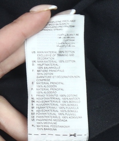 Adidas Boys Black Logo T-Shirt 14 Years Regular Fit Short Sleeve Cotton