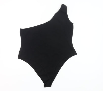 boohoo Womens Black One Shoulder Bodysuit Size 20 Plus