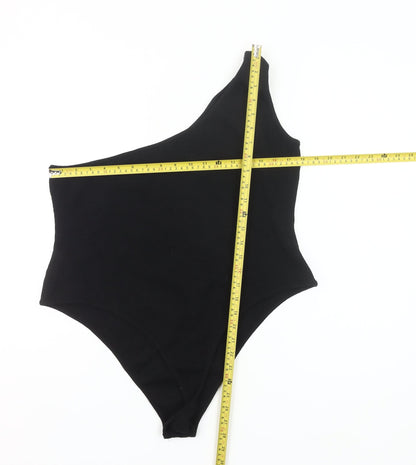 boohoo Womens Black One Shoulder Bodysuit Size 20 Plus