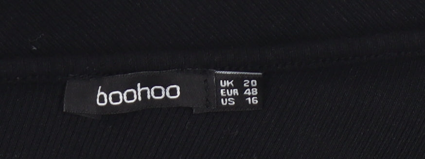 boohoo Womens Black One Shoulder Bodysuit Size 20 Plus