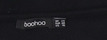 boohoo Womens Black One Shoulder Bodysuit Size 20 Plus