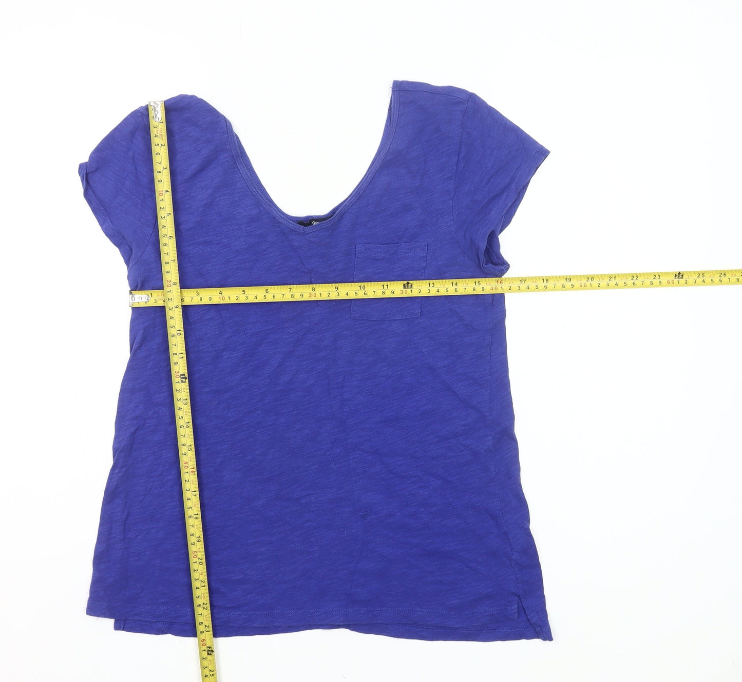 Gap Women’s Blue Cotton Short Sleeve Scoop Neck T-Shirt Size M