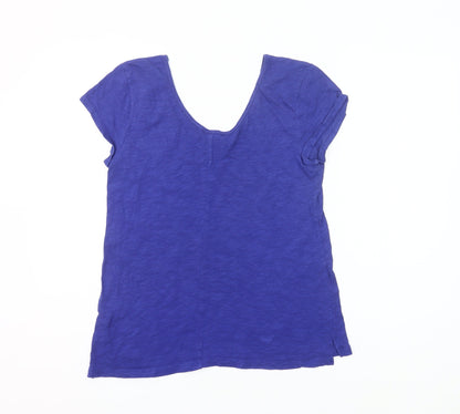 Gap Women’s Blue Cotton Short Sleeve Scoop Neck T-Shirt Size M