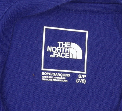 The North Face Boys Blue Logo T-Shirt 7-8 Yrs Regular Fit Short Sleeve