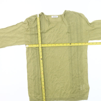 Damart Women Green Linen Cotton Pullover Jumper Size 10/12