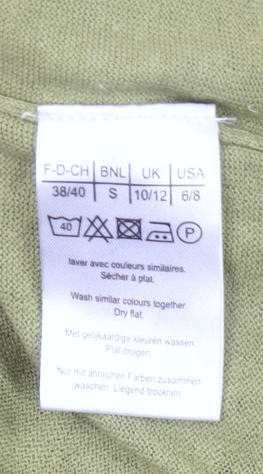 Damart Women Green Linen Cotton Pullover Jumper Size 10/12