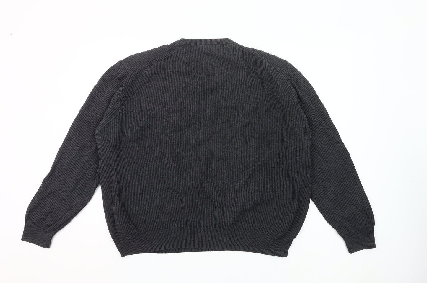 Redfield Mens Grey 2XL Cotton Crew Neck Pullover Jumper
