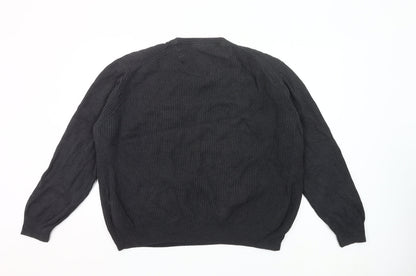 Redfield Mens Grey 2XL Cotton Crew Neck Pullover Jumper
