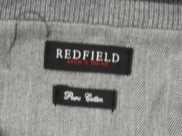 Redfield Mens Grey 2XL Cotton Crew Neck Pullover Jumper