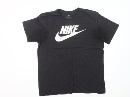 Nike Men's Black L Athletic Fit Graphic Logo Sports T-Shirt