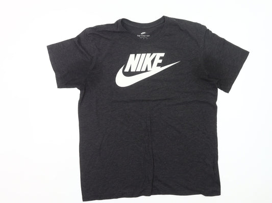 Nike Men's Black L Athletic Fit Graphic Logo Sports T-Shirt