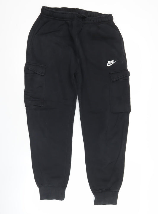 Nike Men’s Black Joggers S Fleece Gym Training Tapered Trousers