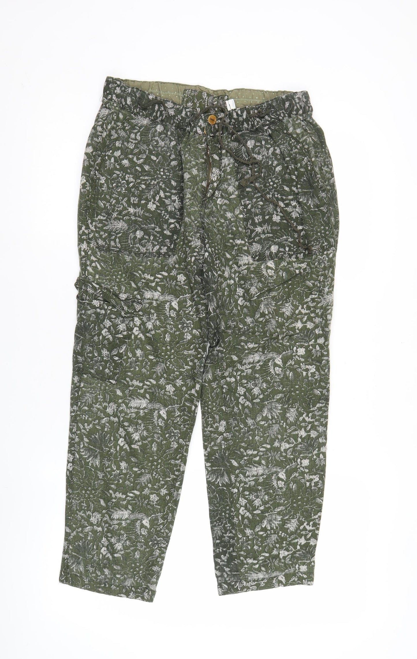 Hei Hei Womens Green Floral Chino Trousers Size 8 Regular