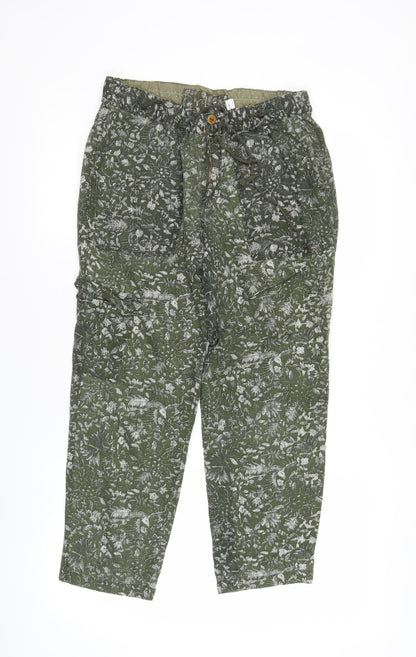 Hei Hei Womens Green Floral Chino Trousers Size 8 Regular