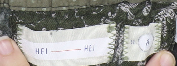 Hei Hei Womens Green Floral Chino Trousers Size 8 Regular