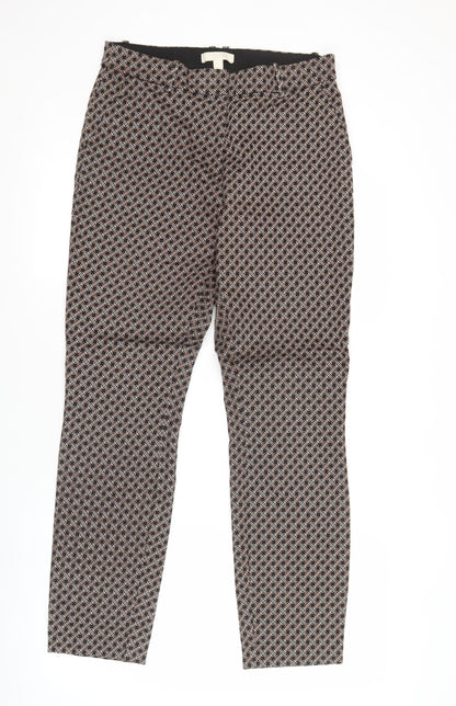 H&M Women’s Multicoloured Geometric Straight Leg Trousers UK 12