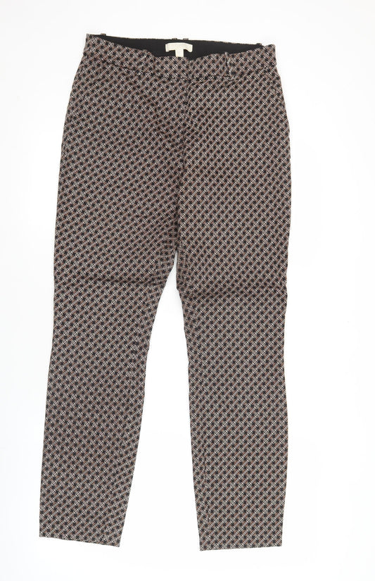 H&M Women’s Multicoloured Geometric Straight Leg Trousers UK 12