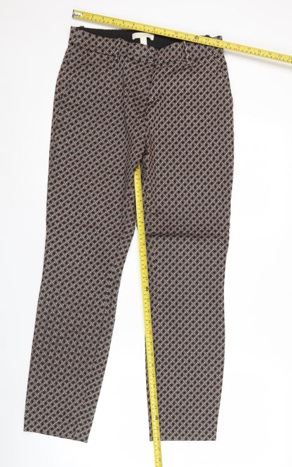 H&M Women’s Multicoloured Geometric Straight Leg Trousers UK 12