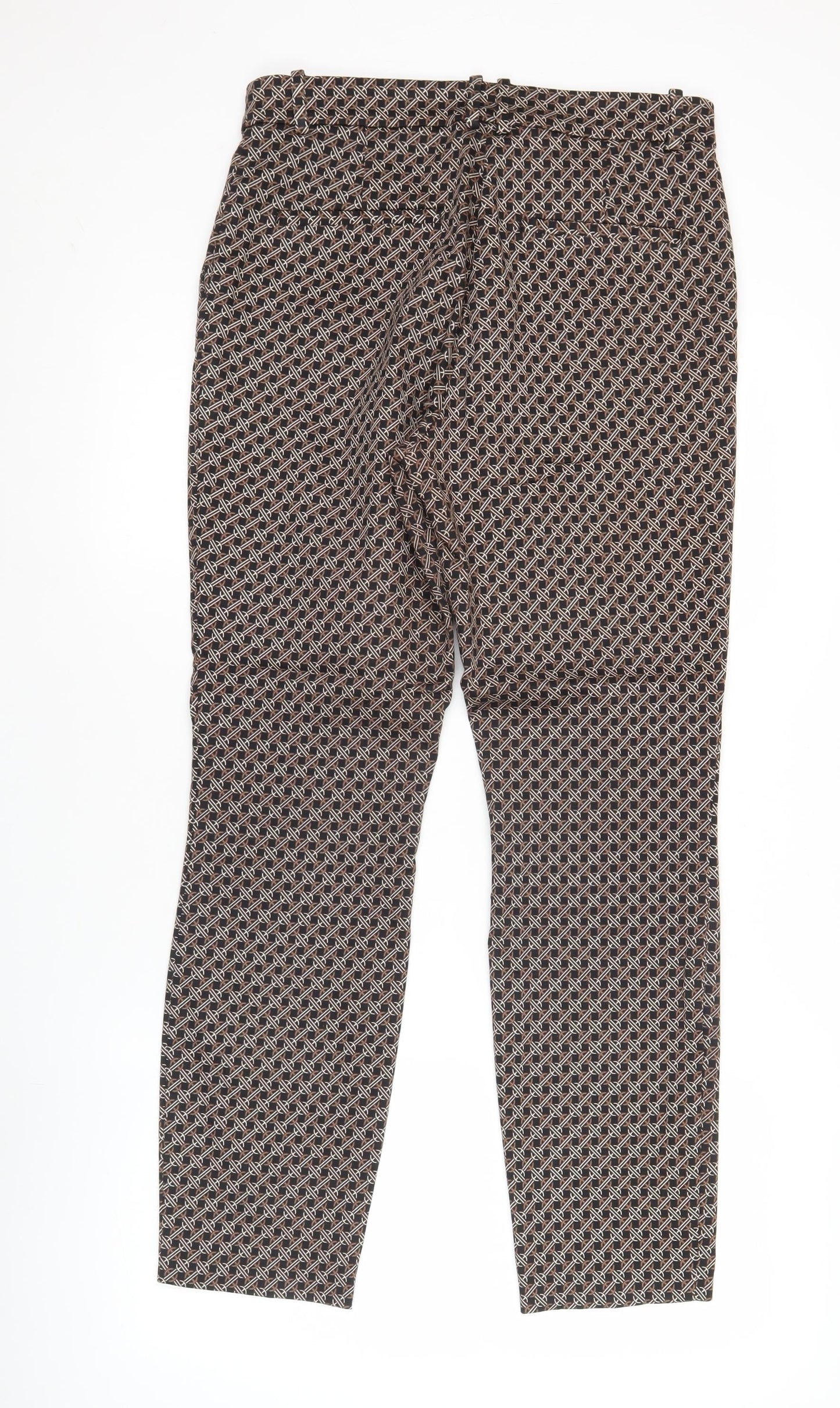 H&M Women’s Multicoloured Geometric Straight Leg Trousers UK 12