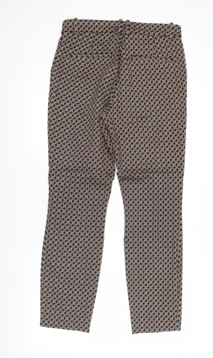 H&M Women’s Multicoloured Geometric Straight Leg Trousers UK 12
