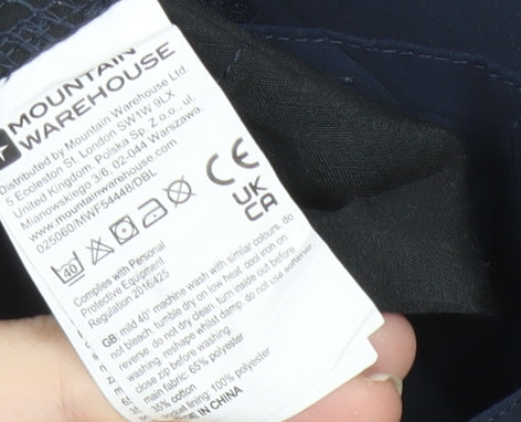 Mountain Warehouse Mens Blue Cargo Trousers Size 36S Quick Dry