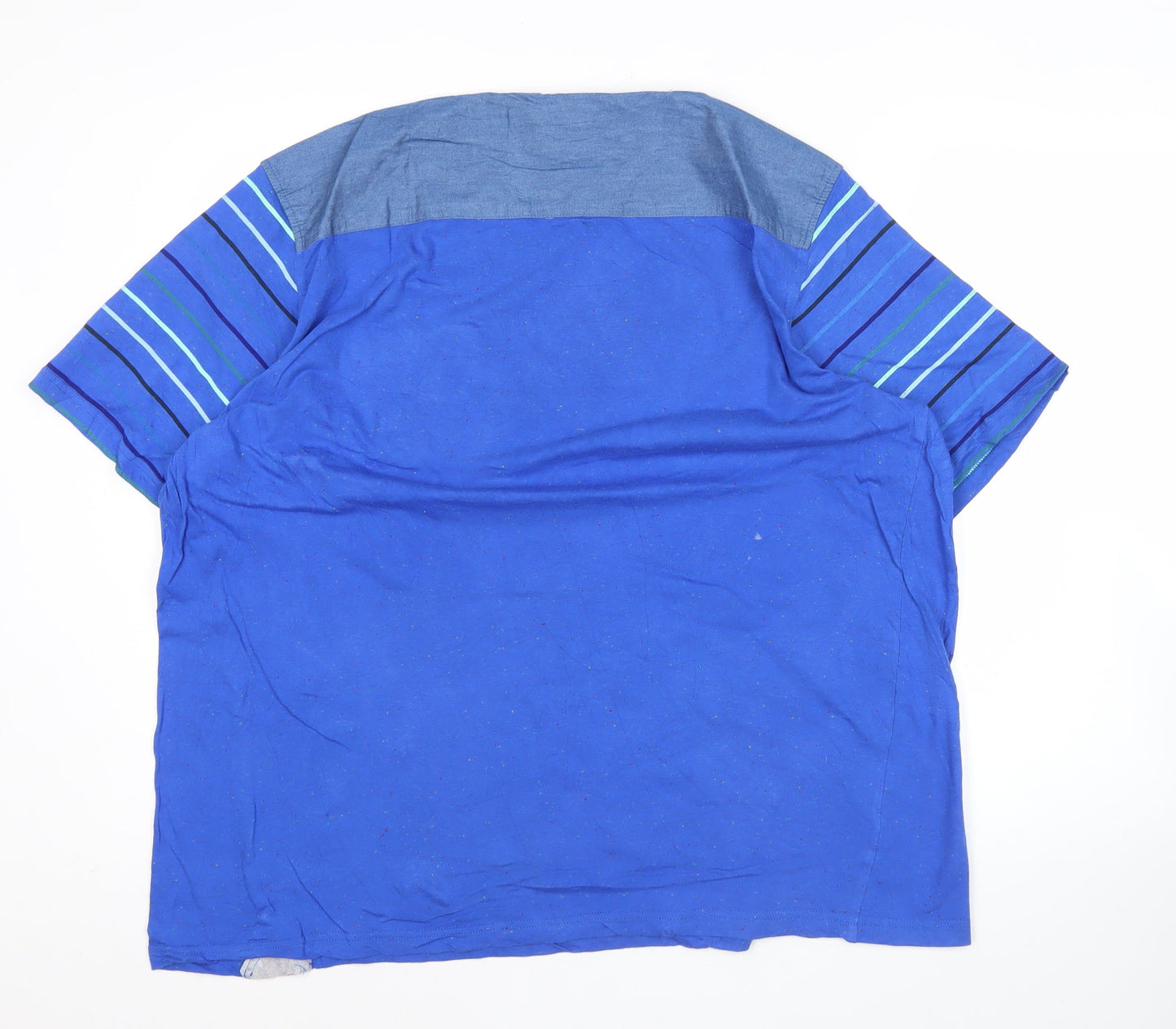 Mishmash Mens Blue XL Striped Short Sleeve Cotton T-Shirt