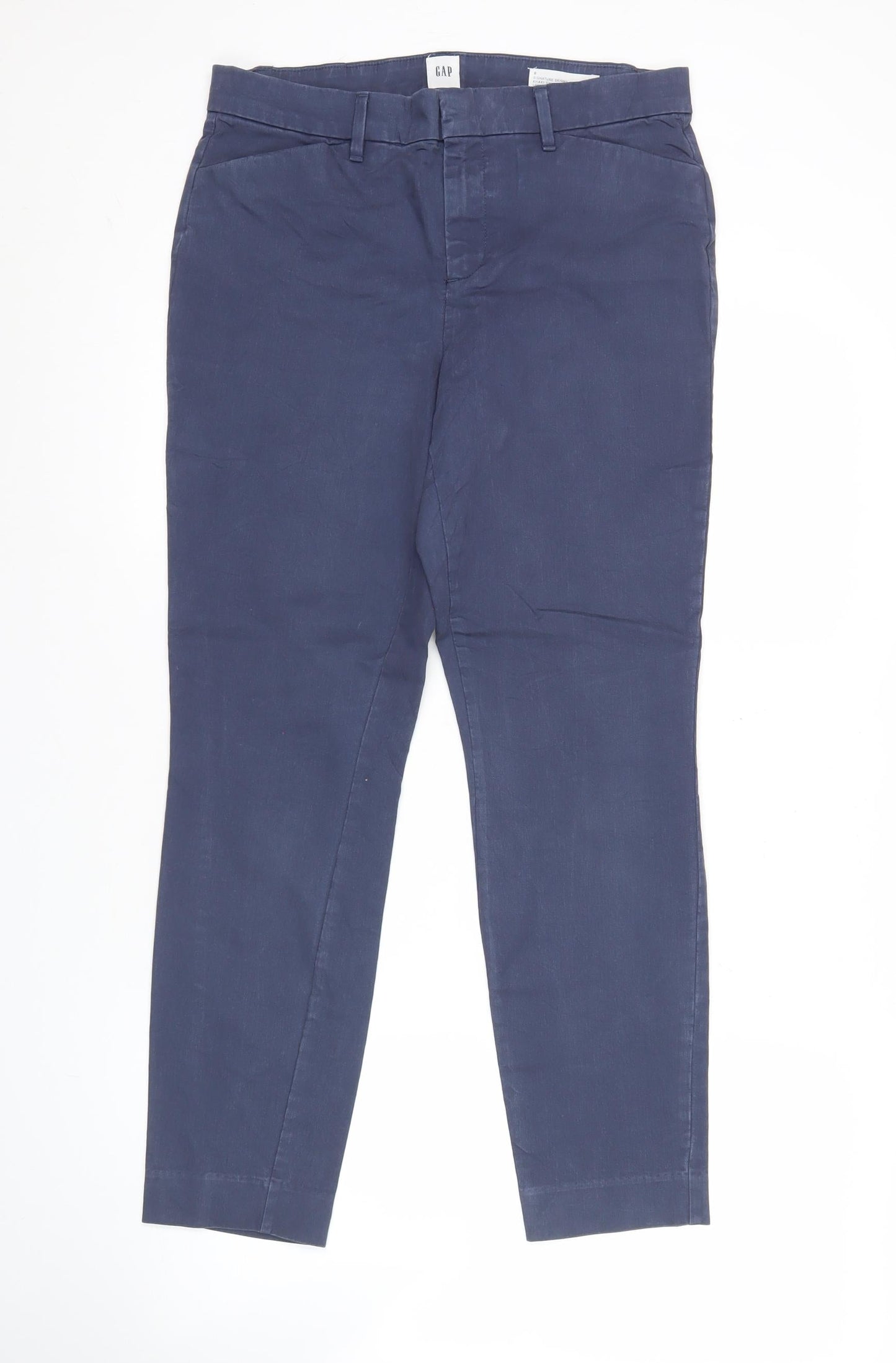 GAP Womens Blue Skinny Ankle Khaki Trousers Size 10 Slim Fit Cotton