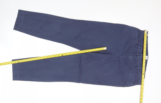 Gap Womens Blue Skinny Ankle Khaki Trousers Size 10 Slim Fit Cotton