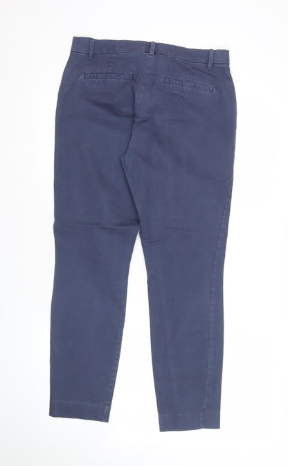 GAP Womens Blue Skinny Ankle Khaki Trousers Size 10 Slim Fit Cotton
