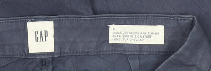 GAP Womens Blue Skinny Ankle Khaki Trousers Size 10 Slim Fit Cotton