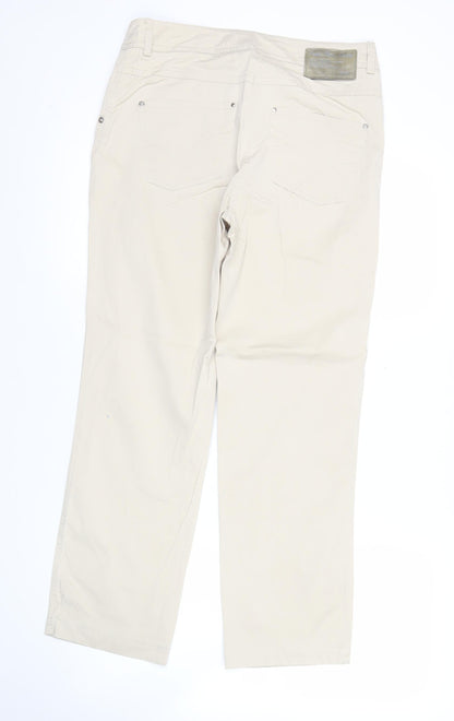 Olmar Women’s Beige Chino Trousers Size 12 Cotton Stretch Straight
