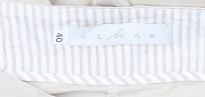 Olmar Women’s Beige Chino Trousers Size 12 Cotton Stretch Straight